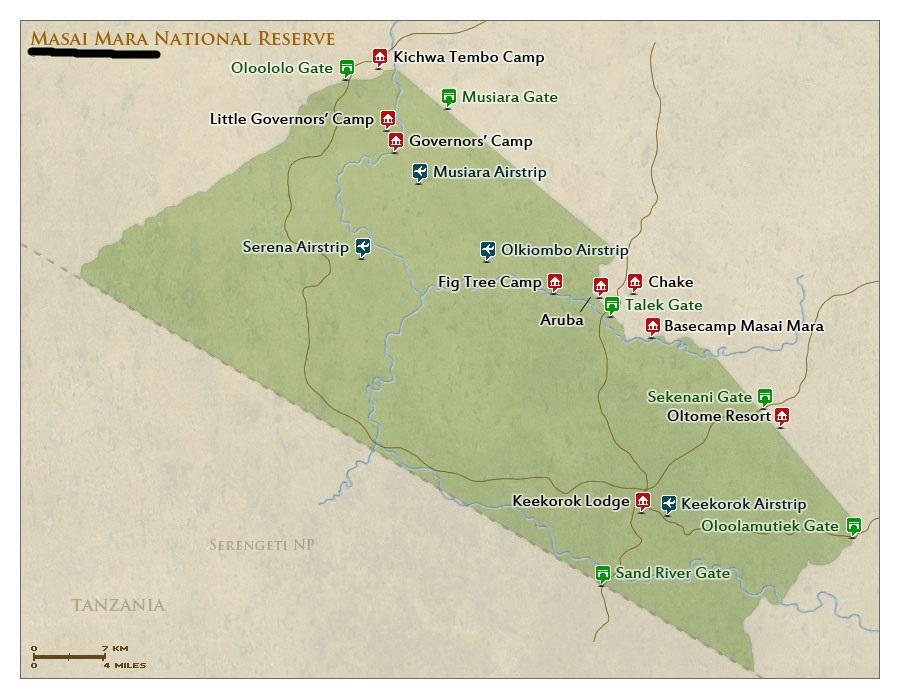 masai mara gates map