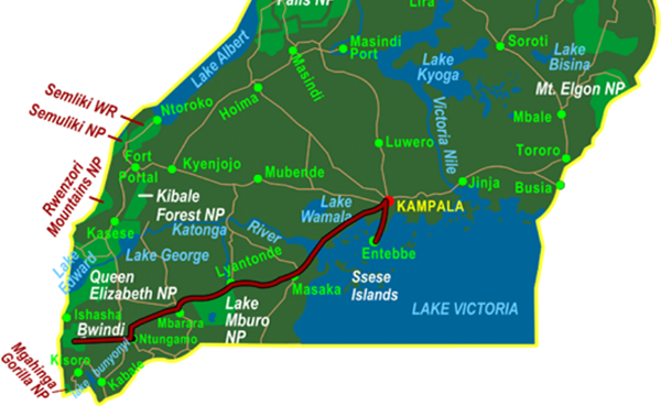bwindi impenetrable national park map