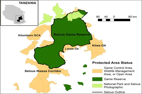 selous game reserve map